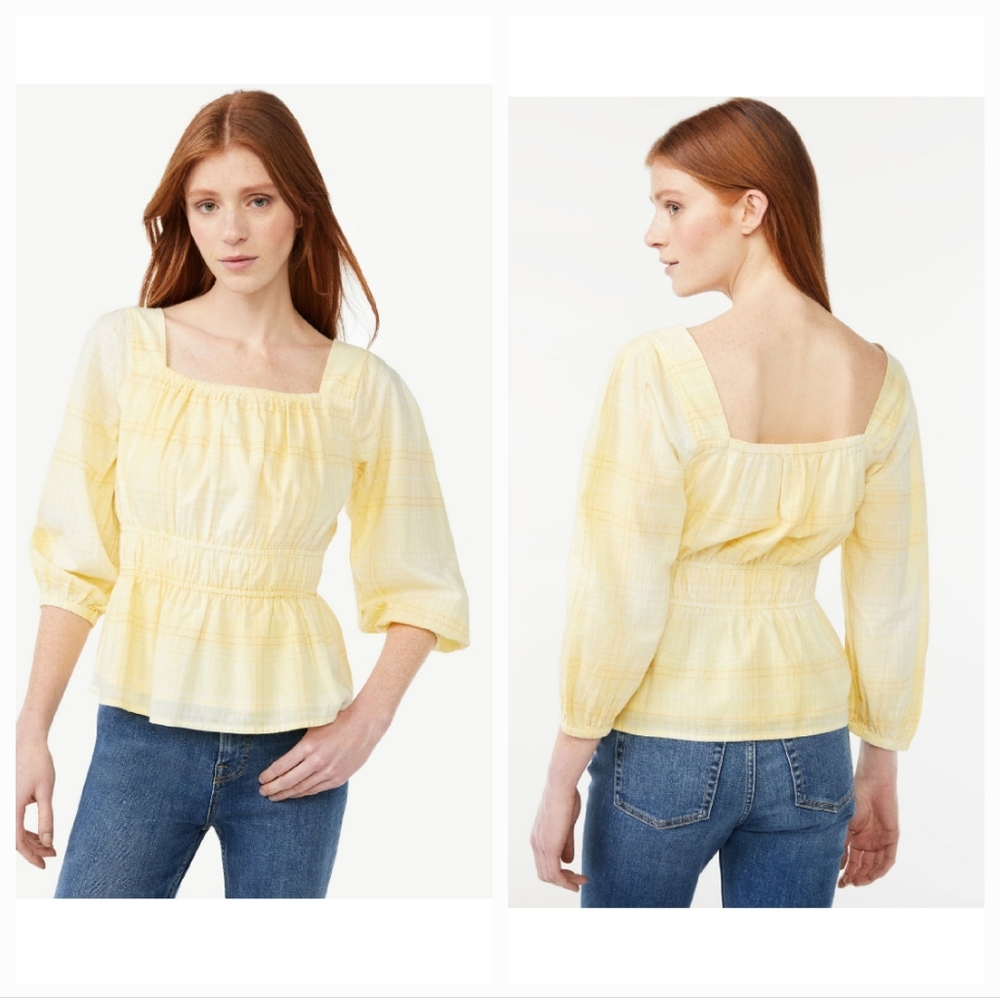 NWT Free Assembly Square Neck Blouse Size XL